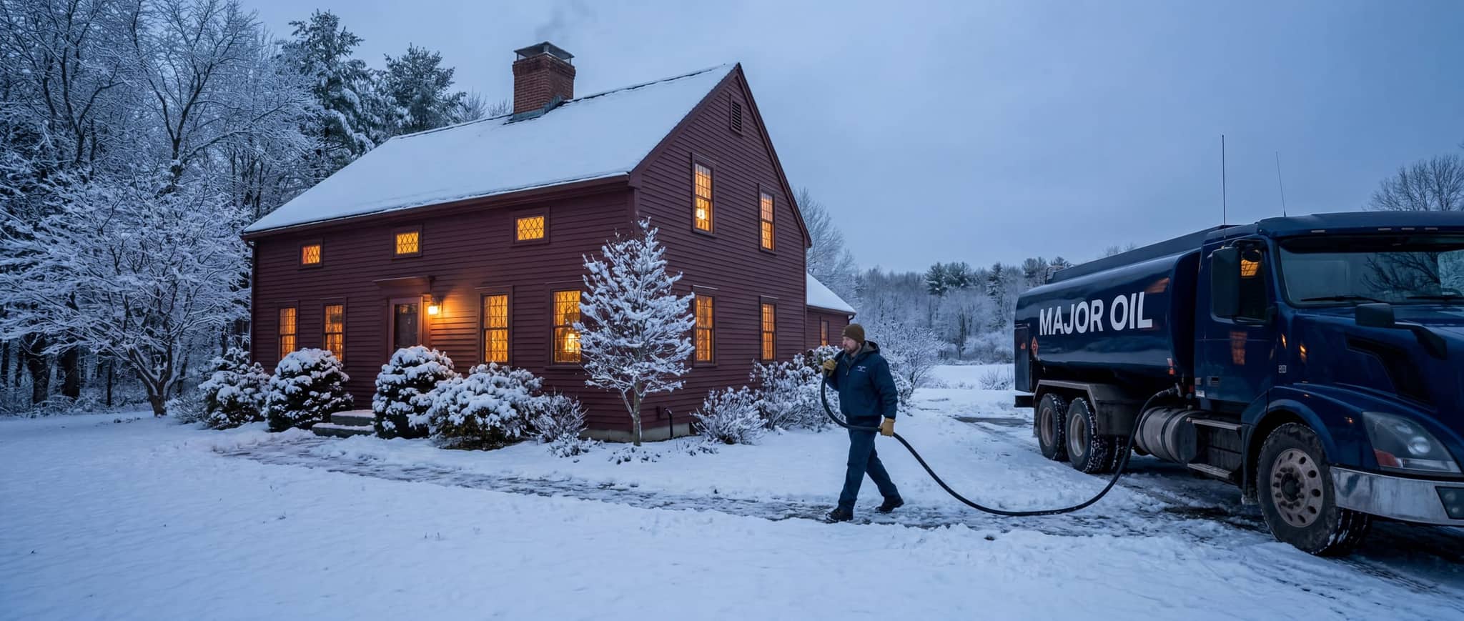 Winter home heating oil delivery